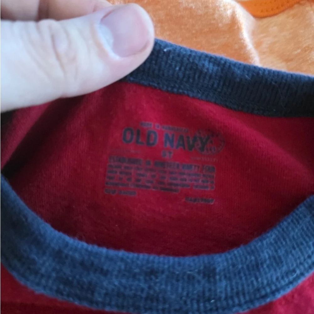 Old Navy Red Tee with Blue Trim - Picture 2 of 7